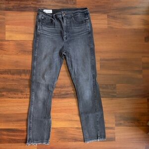 GAP Vintage Slim High Rise Women's Jeans in Washed Black with raw hem 30/10 L